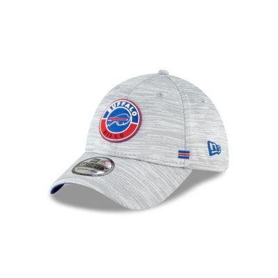 Grey Buffalo Bills Hat - New Era NFL Official NFL Fall Sideline 39THIRTY Stretch Fit Caps USA7510286